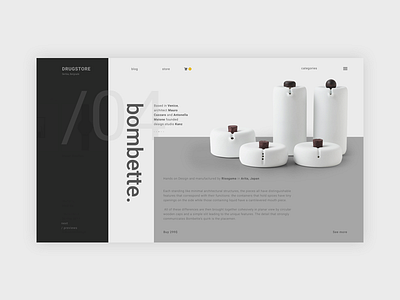 drugstore. read more clean clear desktop fullscreen grid minimal minimalism site ui ux web