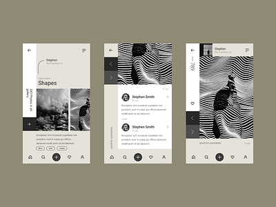 Gallery Profile clear gallery grid minimal mobile mobile app design ux