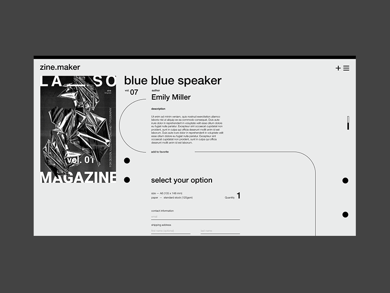 Zine.Order clear design desktop fanzine grid minimal minimalism site ui ux web