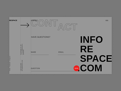 Respace - Contact clear grid minimal minimalism ui web