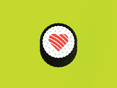 Sushi Love heart illustration love salmon sushi