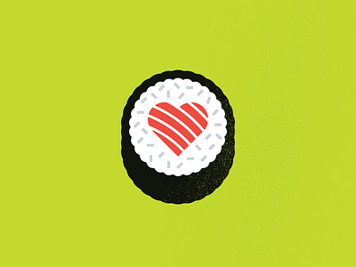 Sushi Love heart illustration love salmon sushi