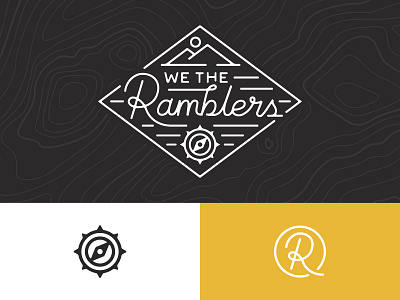 We The Ramblers branding camping compass logo outdoors script