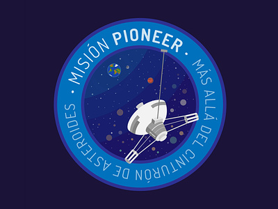 Pioneer spacecraft mission design flat flat design illustration mission nasa pioneer space vector