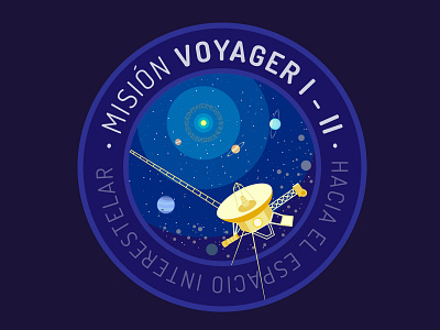 Voyager I-II spacecraft design flat flat design illustration logo space ui vector voyager