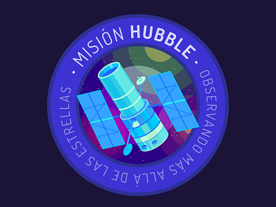 Hubble space telescope animation app design flat flat design icon identitydesign illustration infography information design logo minimal space ui ux vector web website