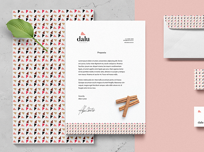 Stationary of Dalu bakery logo brand identity branding cake logo cake shop candy candy shop design logo design logotype minimal minimalist logo pattern stationery sweet symbol