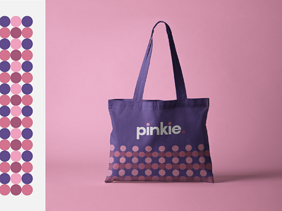 Pinkie Papelaria bag brand identity branding flat logo logotype minimalist logo pattern stationery
