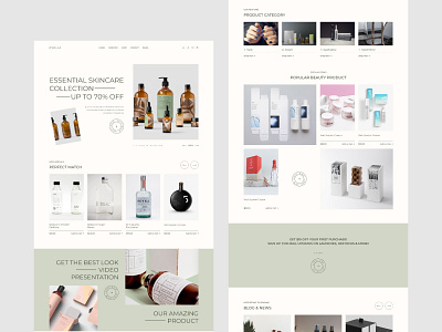 Beauty Skincare eCommerce UI Template ads body care clinic cosmetic elegant face feminine hair landing page makeup massage nature salon spa treatment ui web design web page website