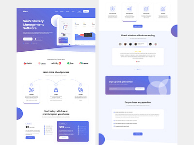 Saas Landing Page Figma Template application business fintech hosting landing page management marketing one page portfolio product service software startup technology ui ui kits web design web page website