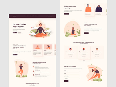 Yoga Training UI Template beauty class coach course female fitness gym health landing page massage meditation spa sport training ui web design web page website