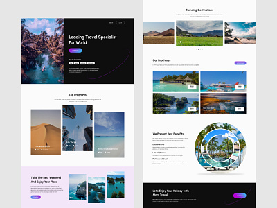 Travel Landing Page Template adventure agency booking business holiday journey landing page photography tour tourism ui uiux vacation web design web page website world