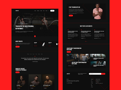 Gym Fitness UI Template barbershop business class club coaching creative crossfit dark health landing page sports training ui ui kits web design web page website workout yoga