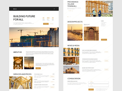 Construction Building UI Kit Template architecture company construction contractor engineer exterior handyman industrial landing page painter property real estate renovation services ui web design web page website