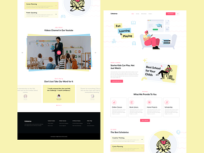 Education UI Figma Template academy class course elearning elementary home page kids landing page learning lesson online student study teacher teaching tutor ui design web design web page website