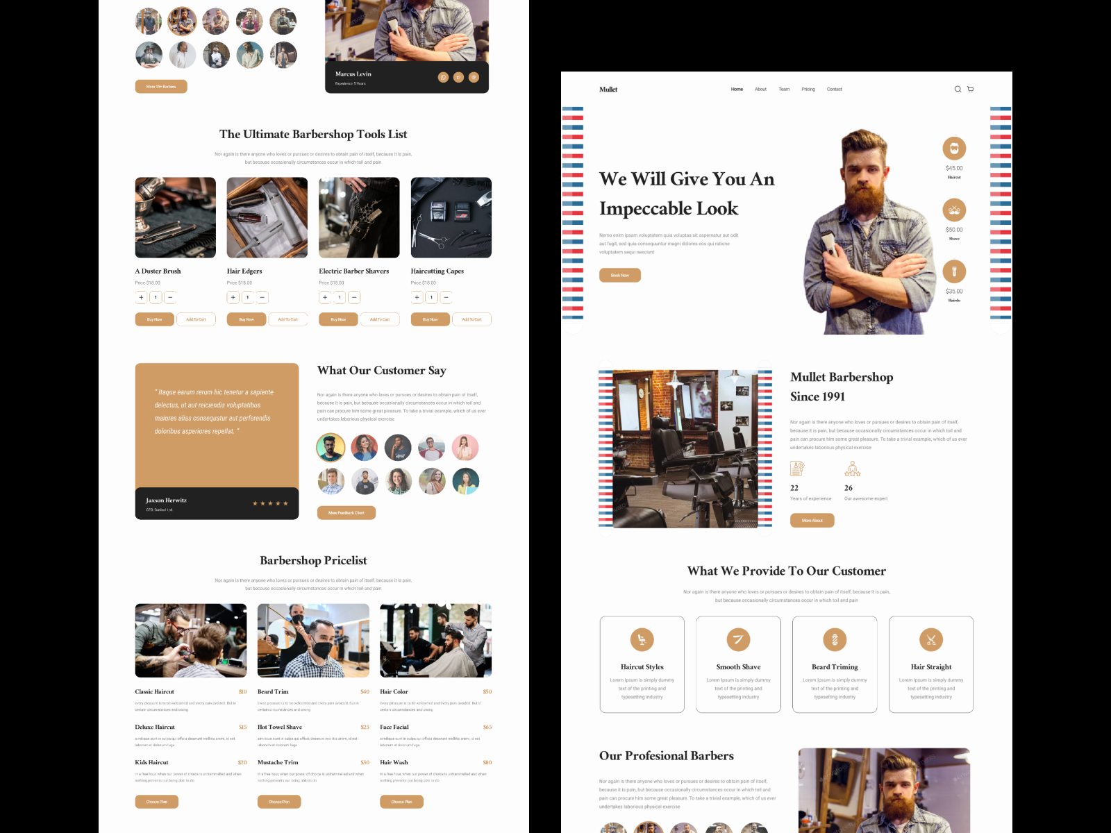 Barbershop Landing Page Figma Template by Elmous - Your Digital Partner ...