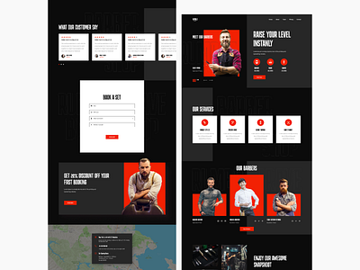 Barbershop UI Template barber beardstyle fitness gym hair salon hair style haircut hairdresser home page landing page man moustache mustache razor salon shave ui design web design web page website