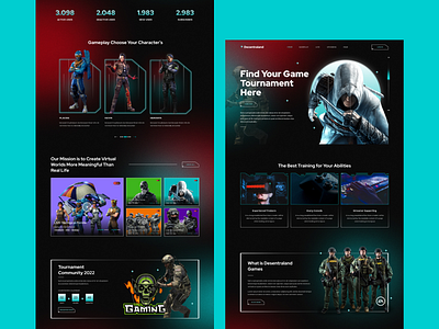 Games Landing Page Template competition cybersport dark esport game gamer gaming gradient home page landing page nft play player rpg streaming tournament ui design web design web page website