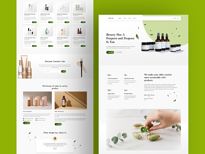 Beauty UI Template beautiful cosmetic dermatology ecommerce facial landing page massage natural product promotion serum spa store technology treatment ui website wireframe woman
