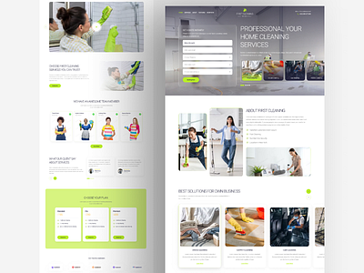 Cleaning Service UI Template business carwashing handyman home page house keeping housekeeping landing page laundry maid maintenance mop outsourcing plumbing repairman sanitary squeegee ui design web design web page website
