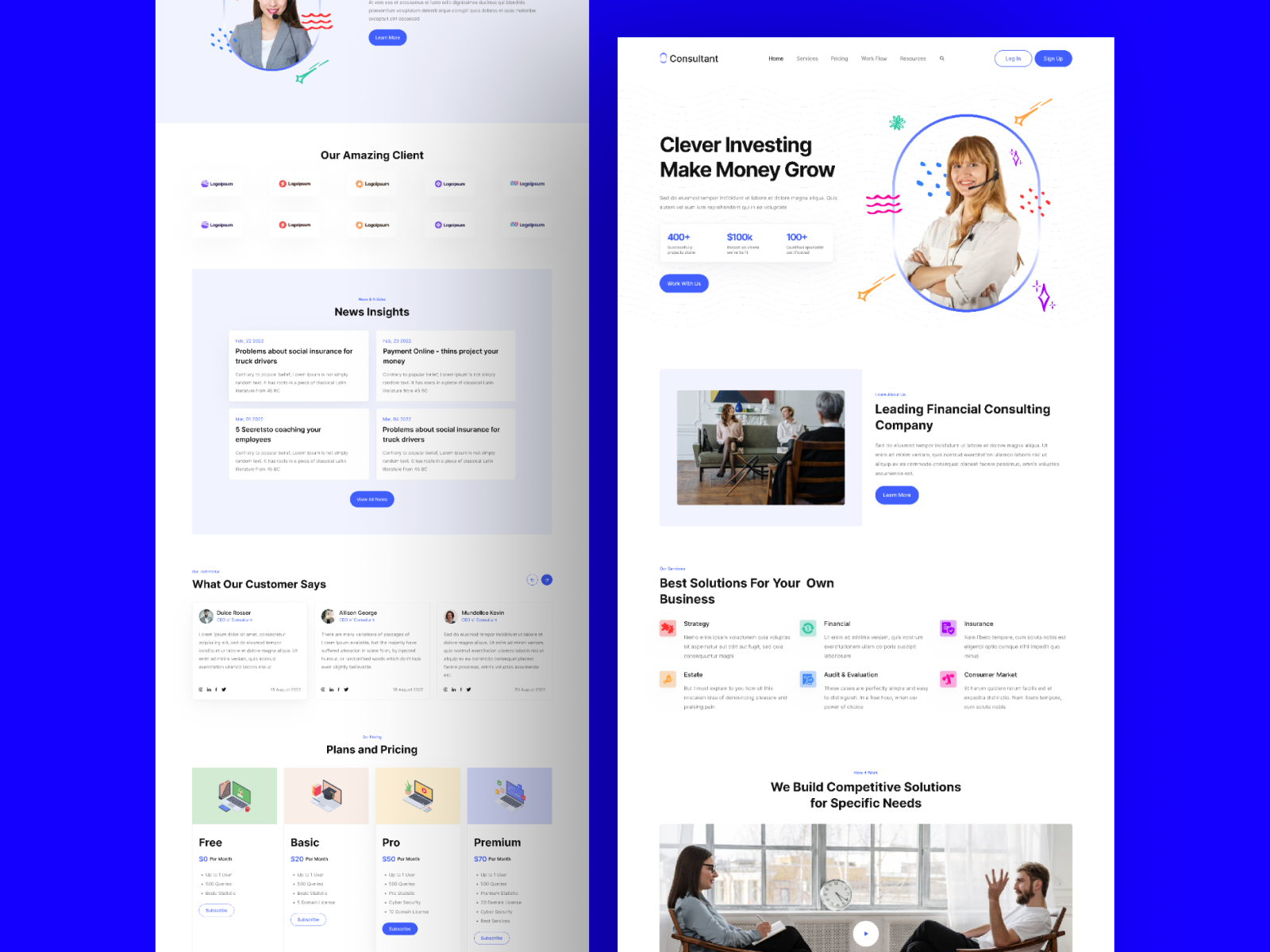 Consultant UI Template by Elmous on Dribbble