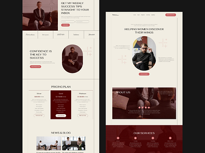 Coach Speaker Web UI Template business coaching consulting course education inspirational landing page leadership life coach mentor motivation public speaking speaking trainer training ui design web design web page webinar website