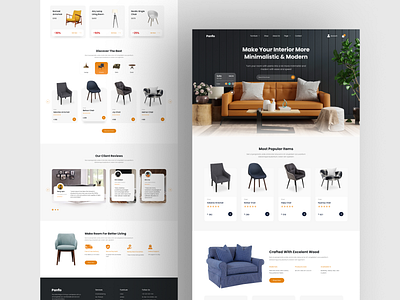 Furniture Store Landing Page Figma Template architecture business chair decoration ecommerce home page homedecor interior interior design landing page marketplace property real estate shop sofa table ui design web design web page website