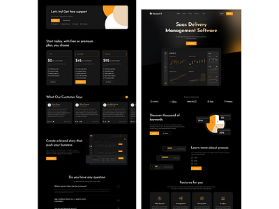 Saas UI Design Software analytic cloud computing dark dashboard digital finance home page hosting infographic it landing page marketing remote software as a service technology trading ui web design web page website