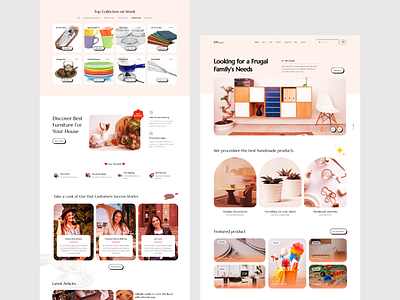 DIY Figma Ecommerce Template accessories art blogger content craft decoration diy products furniture handicraft handmade homemade interior landing page shop shopify store ui web design web page website