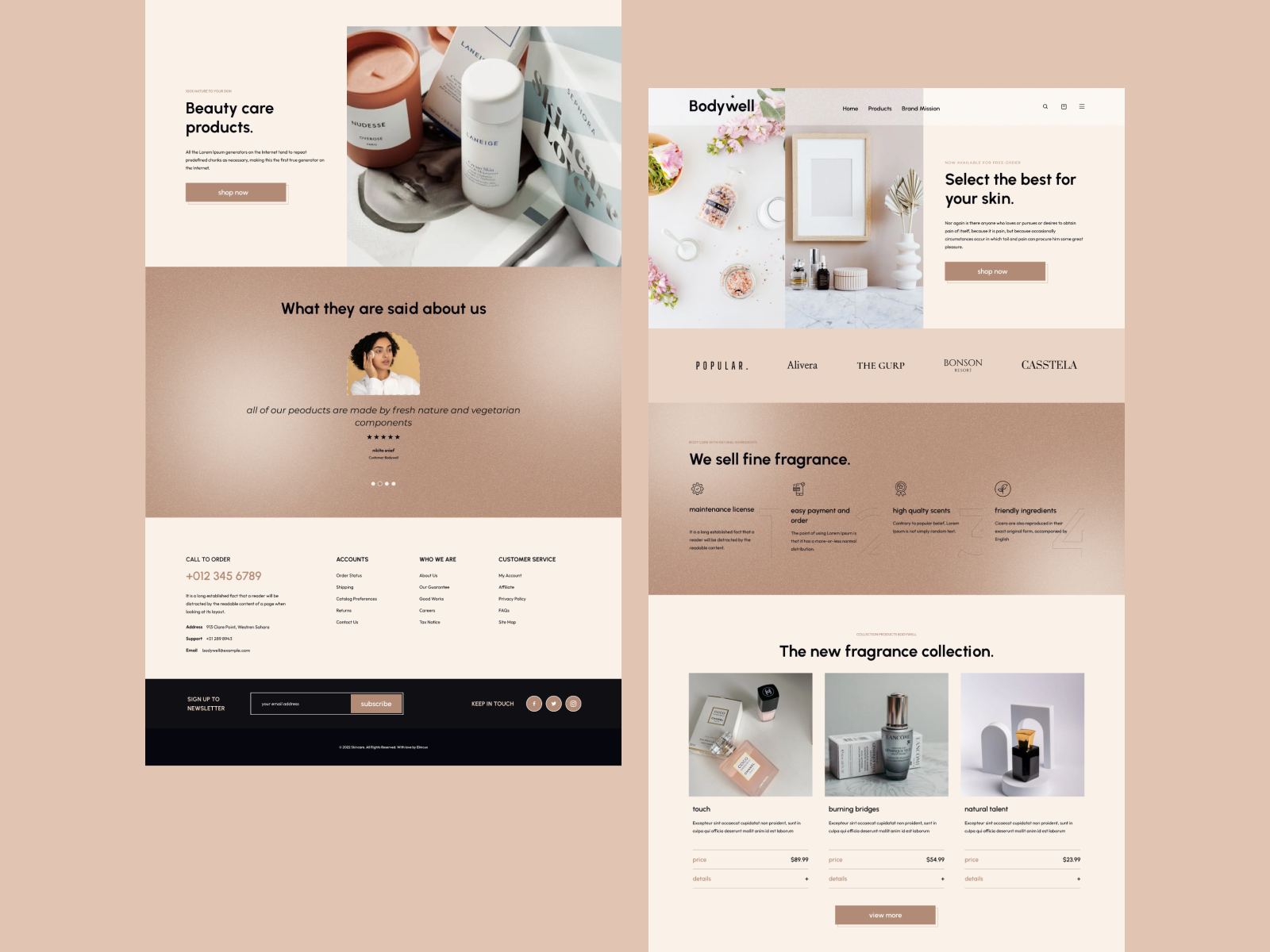 Beauty Skincare UI Template by Elmous on Dribbble