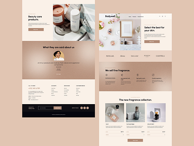 Beauty Skincare UI Template beauty salon care cosmetic cosmetic store cosmetics cream face landing page makeup makeup products massage natural products shop skin skincare routine spa treatment ui inspiration web design
