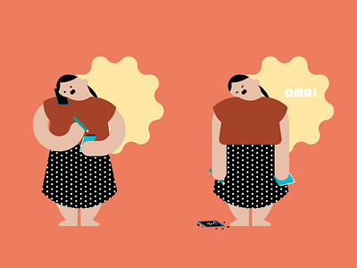 sloping shoulders character design girl graphic design illustration