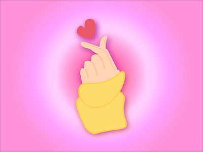 Love - Fingers Heart daebak design finger heart flat heart illustration kdrama love vector