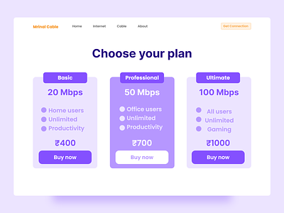 Subscription plans - Pricing component