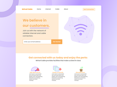 Web UI - Landing branding dailyui dailyuichallenge design flat illustration internet orange purple service ui ui ux ux website