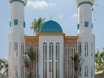 Masjid Front Hd 3d 3dsmax animation architecture design illustration illustrator mood photo photography photoshop revit vray
