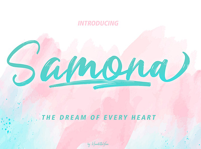 Samona amazing beautiful brush calligraphy design display elegant font handwritten happiness hope joy love modern product signature simple typeface unique