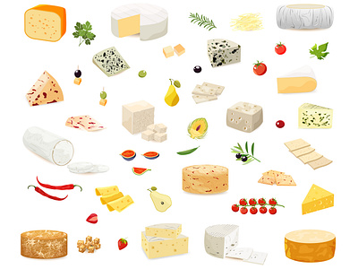 Various types of cheese