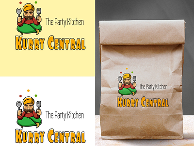 Kurry Central logo indian logo indian restaurant logo delivery logo restaurant