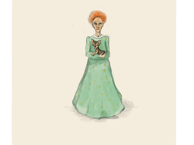 Old mean lady illustration