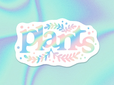 Plants Holographic Sticker contest handmade holographic illustration lettering plant plants sticker stickermule type typography