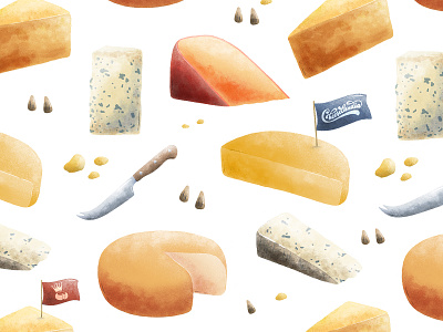 Cheese Illustrated Pattern