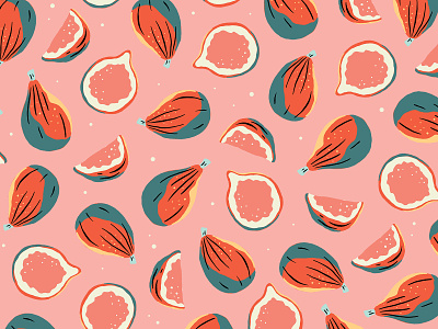 Figs fig figs food fruit fruit illustration handmade illustration pattern texture