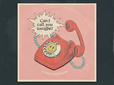 Can I Call You Tonight? dayglow halftone handmade illustration lettering lp music phone record texture type vintage