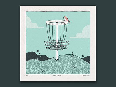 Birdie Chance bird birdie chance disc disc golf frisbee handmade illustration print texture