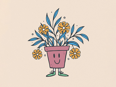 Plant Guy character design handmade illustration mascot plant plant illustration texture
