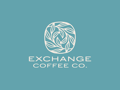 Exchange Coffee Co - Icon brand coffee design handmade icon illustration lettering logo mark plant wordmark