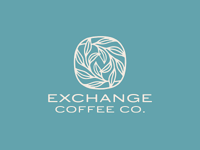 Exchange Coffee Co - Icon brand coffee design handmade icon illustration lettering logo mark plant wordmark