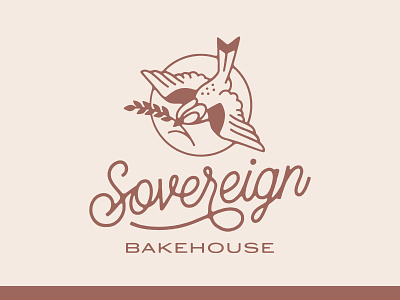 Sovereign Bakehouse bakehouse bakery bird brand branding design handmade illustration lettering logo script sovereign sparrow type wheat