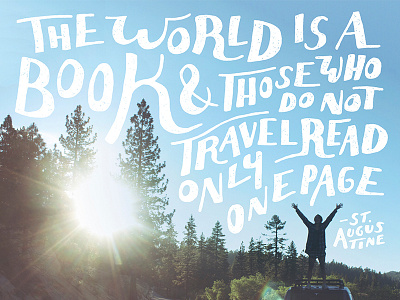 The World is a Book font handmade lettering light photo quote travel type typography